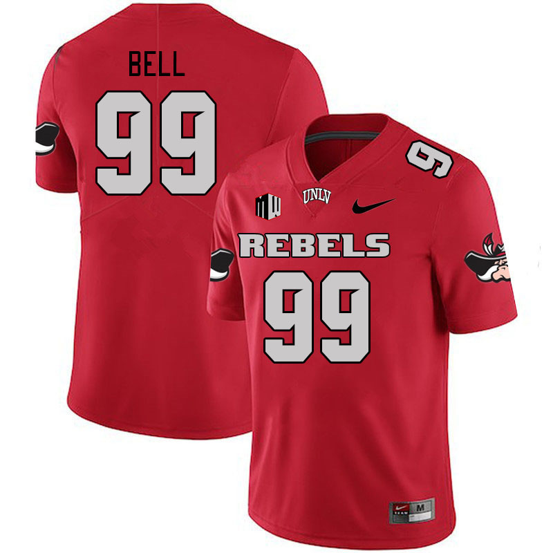 Men-Youth #99 LeShaun Bell UNLV Rebels 2023 College Football Jerseys Stitched-Scarlet